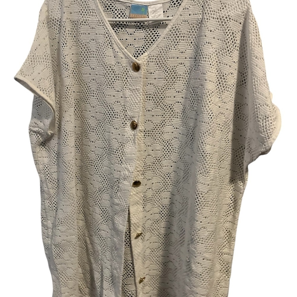 Chic Cream Button-Front Swim Coverup
